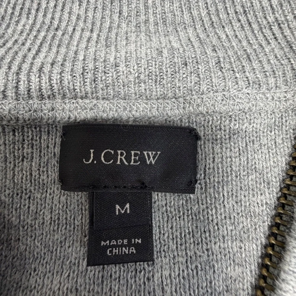 J.Crew Men's Cotton-Cashmere Zip Sweater –‎ Gray – Size M